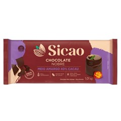 Chocolate Meio Amargo Barra Sicao Unidade 1,01kg
