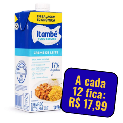 Creme de Leite 17% Cartonado Itambé Unidade 1,01kg