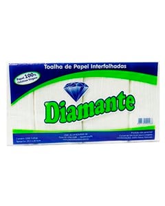 Papel Toalha Diamante Branco 100% Celulose 1000folhas