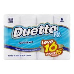 Papel Higiênico Neutro Duetto Leve 16 Pague 15 Fardo 4x16x30m