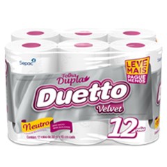 Papel Higiênico Velvet Neutro Duetto Fardo 6x12x30m