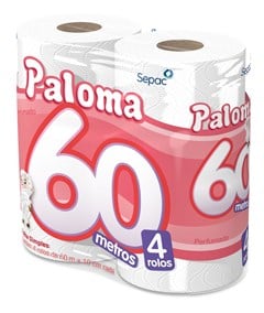 Papel Higiênico Perfumado Paloma Fardo 16x4x60m