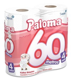 Papel Higiênico Perfumado Paloma Fardo 16x4x60m