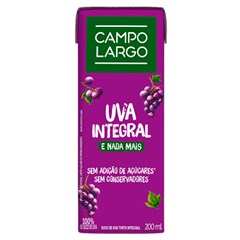 Suco de Uva Integral Campo Largo Unidade 200ml