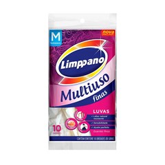 Luvas Finas Multiuso Tamanho M Limppano Pacote 6 Unidades