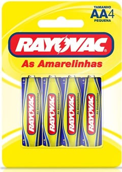 Pilha Zinco AA4 Rayovac MEDIA 48 Cartela 4 Sm-192 4un