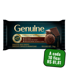 Chocolate Meio Amargo Barra Genuine 1kg