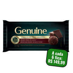 Chocolate Meio Amargo Barra Genuine 2,1kg 